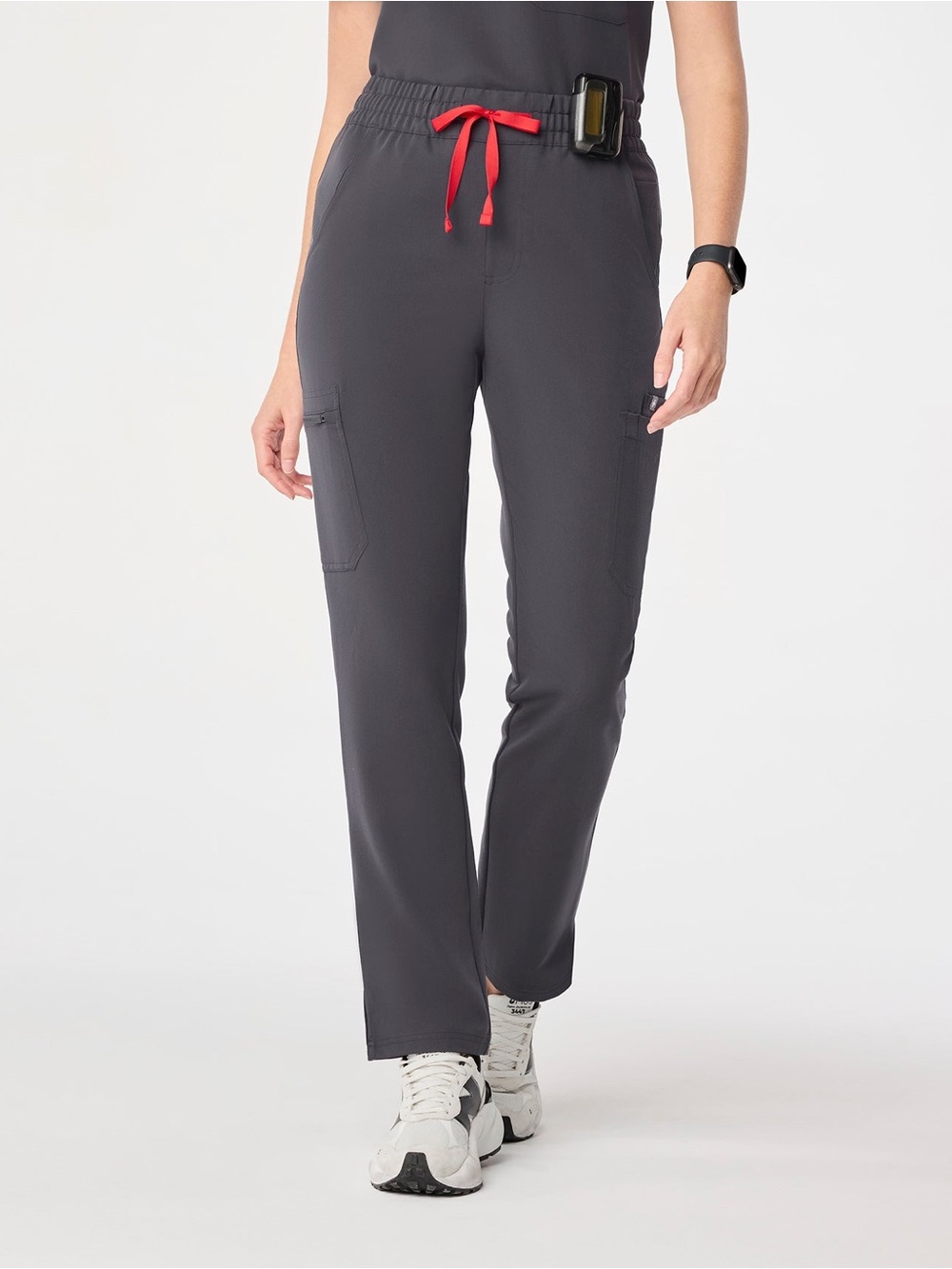 Figs - wide leg Dowa ruched pants. In charcoal. Size S.